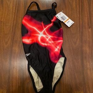 Girls Speedo Swimsuit - size 24 NWT red black